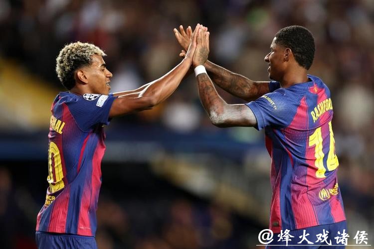 欧冠-费尔明戴帽拉什福德双响 巴萨6-1奥林匹亚科斯